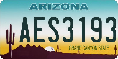 AZ license plate AES3193