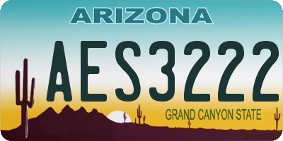 AZ license plate AES3222