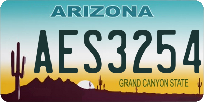 AZ license plate AES3254