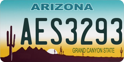 AZ license plate AES3293