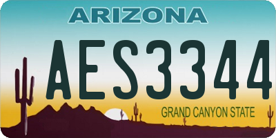 AZ license plate AES3344
