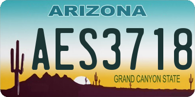 AZ license plate AES3718