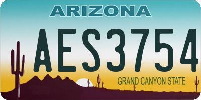AZ license plate AES3754