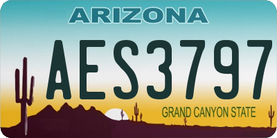 AZ license plate AES3797