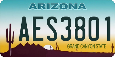 AZ license plate AES3801