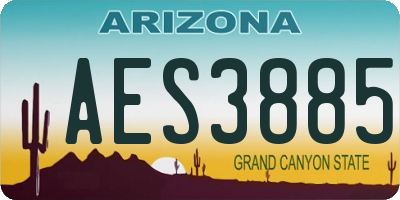 AZ license plate AES3885