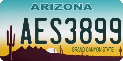 AZ license plate AES3899