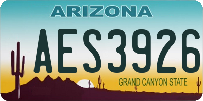 AZ license plate AES3926