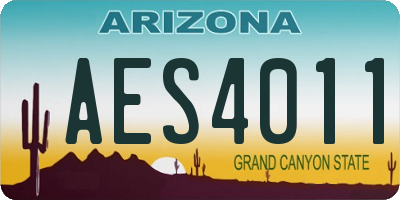 AZ license plate AES4011