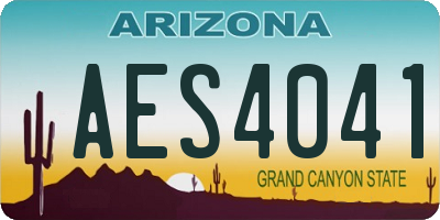 AZ license plate AES4041