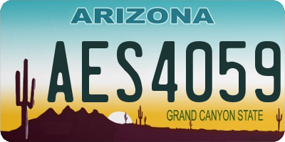 AZ license plate AES4059