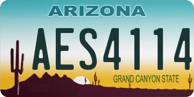 AZ license plate AES4114