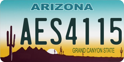AZ license plate AES4115