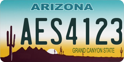 AZ license plate AES4123