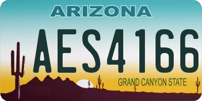 AZ license plate AES4166