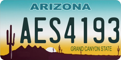AZ license plate AES4193