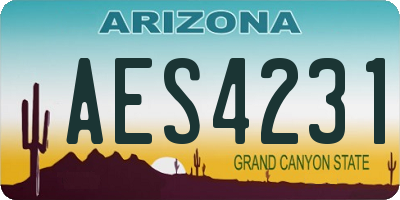 AZ license plate AES4231