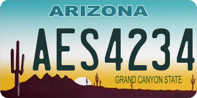 AZ license plate AES4234