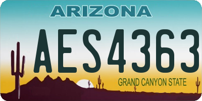 AZ license plate AES4363