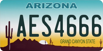 AZ license plate AES4666