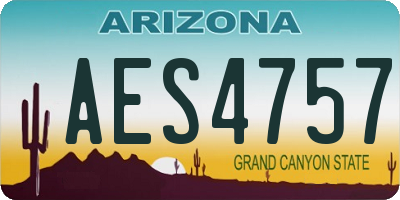 AZ license plate AES4757