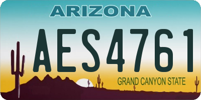 AZ license plate AES4761