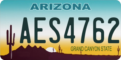 AZ license plate AES4762
