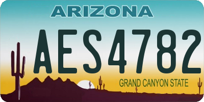 AZ license plate AES4782