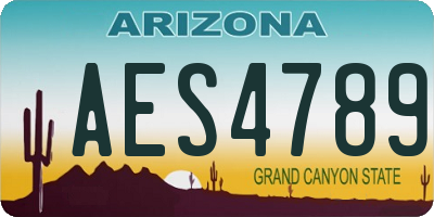 AZ license plate AES4789