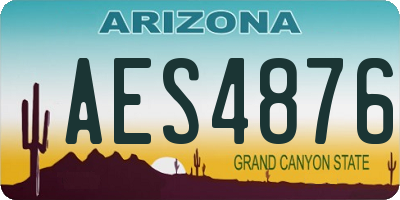AZ license plate AES4876