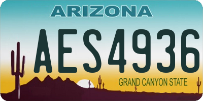 AZ license plate AES4936