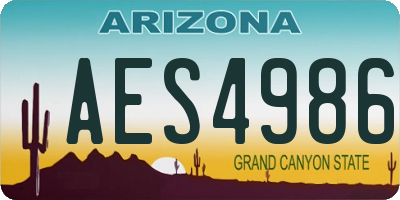 AZ license plate AES4986