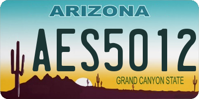 AZ license plate AES5012