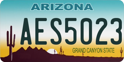 AZ license plate AES5023