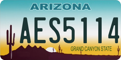 AZ license plate AES5114