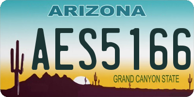 AZ license plate AES5166