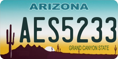 AZ license plate AES5233