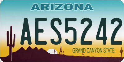 AZ license plate AES5242
