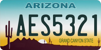 AZ license plate AES5321