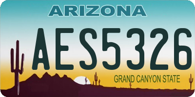 AZ license plate AES5326