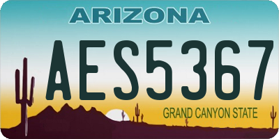 AZ license plate AES5367