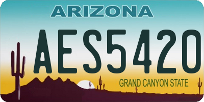 AZ license plate AES5420