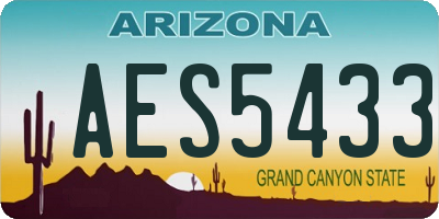 AZ license plate AES5433