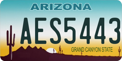 AZ license plate AES5443