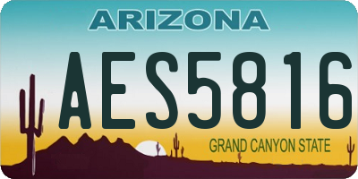 AZ license plate AES5816