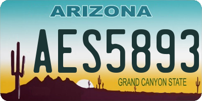 AZ license plate AES5893