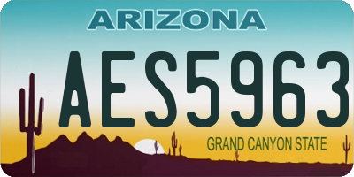 AZ license plate AES5963