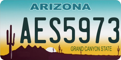 AZ license plate AES5973