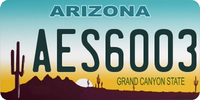 AZ license plate AES6003