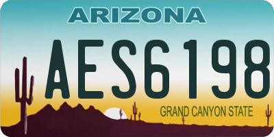 AZ license plate AES6198
